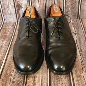 Sz 11 D Mens Alden 932 Plain Toe Bal Black Leather Oxford Shoes New Heels VGUC